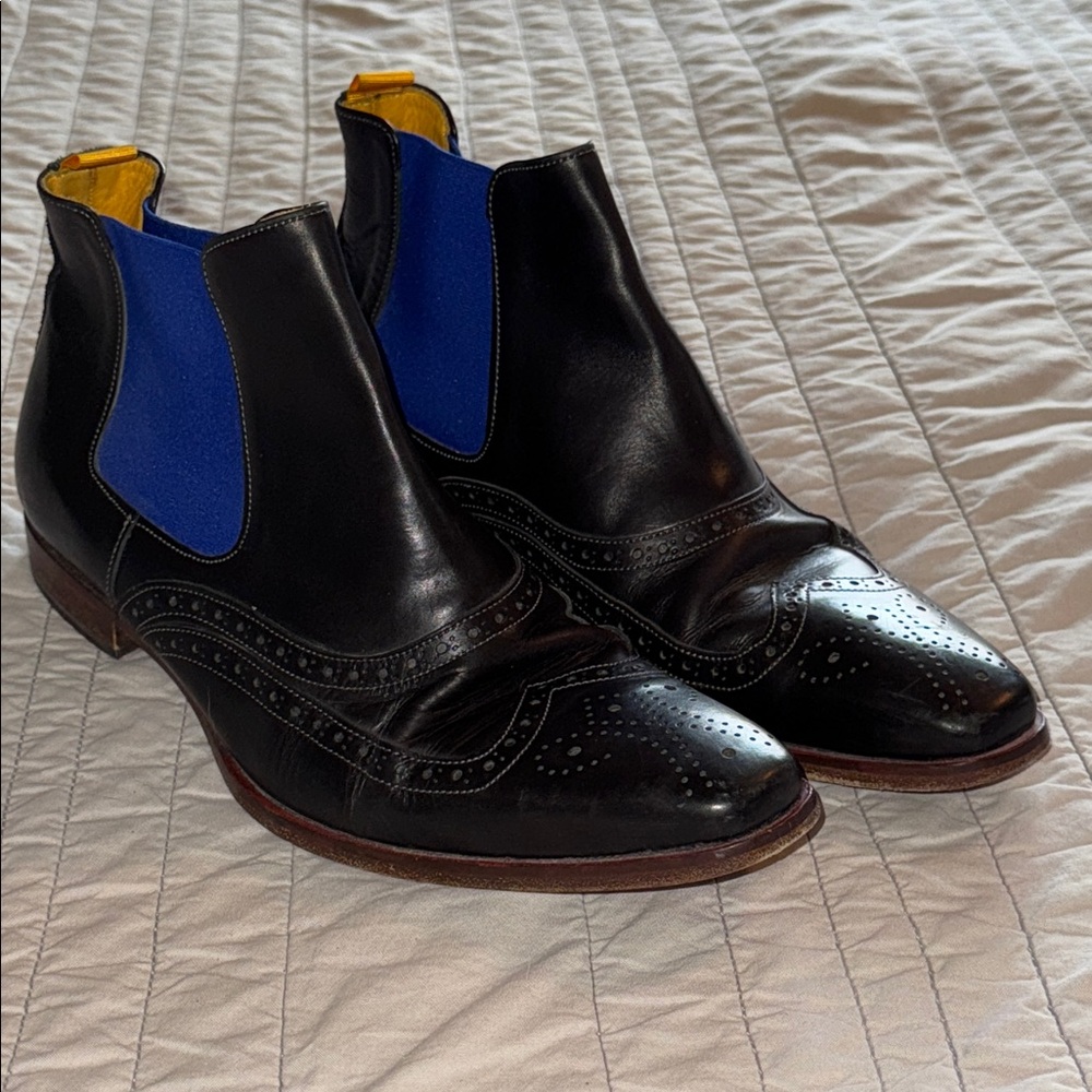 CUSTOM UNDANDY LEATHER ANKLE BOOTS LAKERS KOBE BRYANT THEMED - SIZE US 9 EU 42